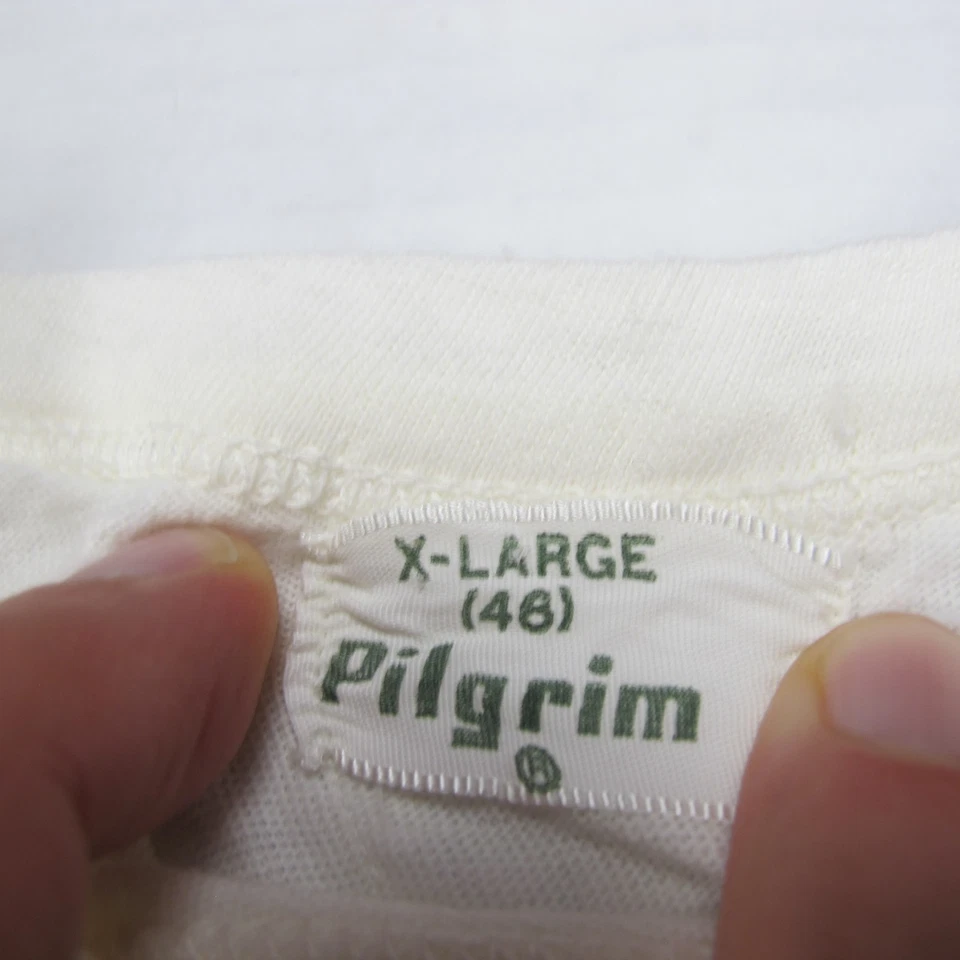 Lote de 2 camisetas masculinas vintage anos 60 em branco GG branco peregrino 46 Sears ponto único - Imagem 4 de 4