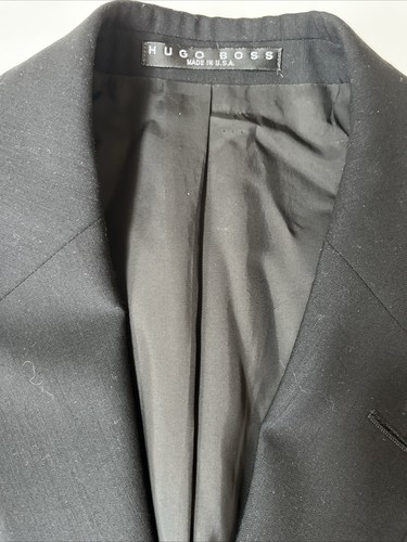 Hugo Boss Men’s 2 Piece Black 3 Button No Vent Suit 38R Pants 32 - Picture 4 of 16