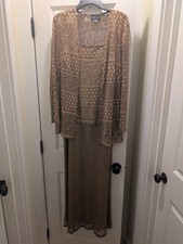 Onyx Nite by Wendye Chaitin, two-piece metallic dress/jacket, mother of bride 18