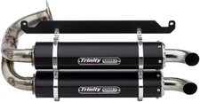 Trinity Stage 5 Dual Slip-On Exhaust Muffler Black #TR-4169S-BK Honda