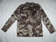 Boys Magellan Outdoors Hunt Gear Camo Pullover Shirt - L - Front Top Zipper