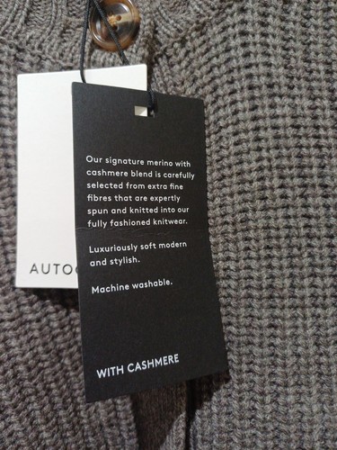 M&S Merino Wool Ribbed Cardigan with Cashmere SIZE L LARGE - Picture 8 of 11