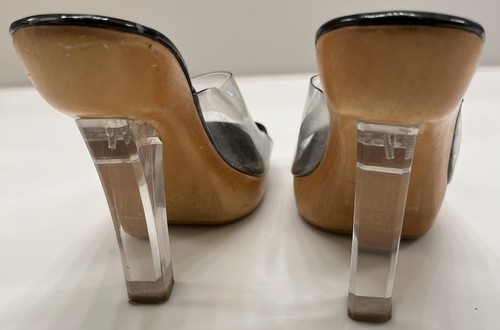 DELICIOUS - CLEAR PVC 1/2 Inch Platform Heels Size 6 Perfect For All Occasions - Picture 5 of 9