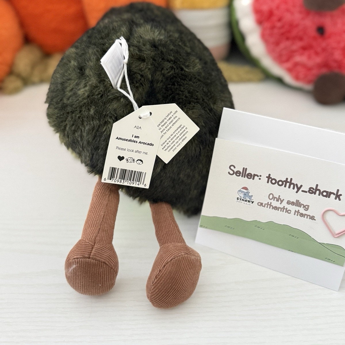 Jellycat Medium Amuseable Avocado BNWT - 100% Authentic - Ship