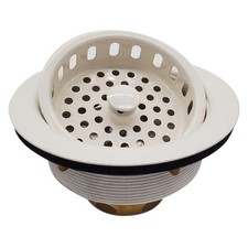Westbrass D214-51 3-1/2" Post Style Large Kitchen Sink Basket Strainer, Powder C