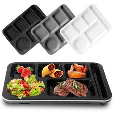 14 Inch 3PCS Large Divided Plates for Adults Kids, Unbreakable Wheat Straw ...