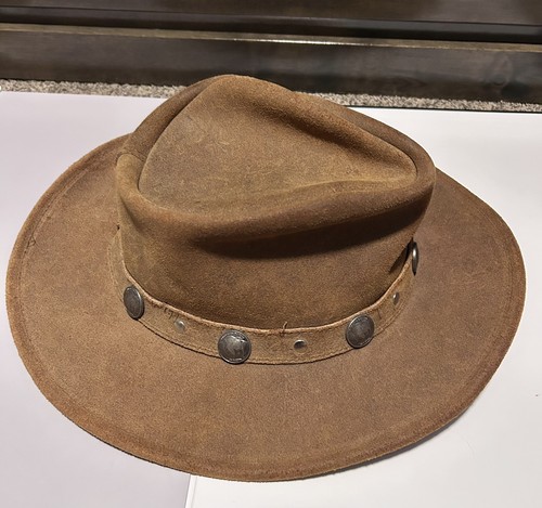 Minnetonka The Outback Buffalo Nickel Hat Genuine Leather Hat Size Large
