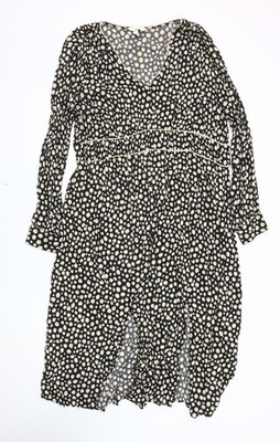 H&M Umstandskleid Damen schwarz gepunktet XL