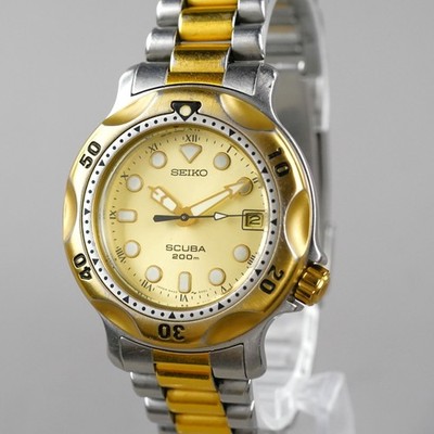 Seiko 1998 Vintage Diver SCUBA 200m 5H25-6000 Herrenuhr 40mm neue Batterie