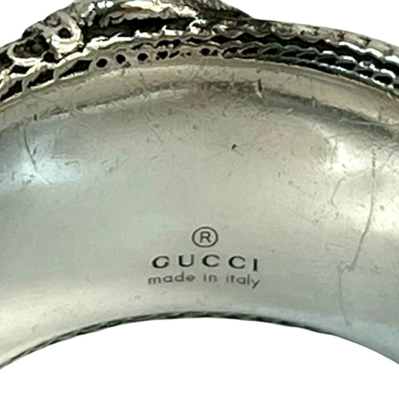 GUCCI Interlocking Double G Snake Ring Silver 925… - image 2