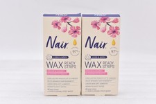 Nair Hair Remover Wax Ready Strips for Legs Body 40 Cnt 6 Pst Wipes LOT OF 2