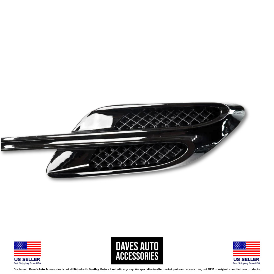 Aftermarket 2016-2018 Bentley Continental GT GTC Black Fender Air Vent Grilles