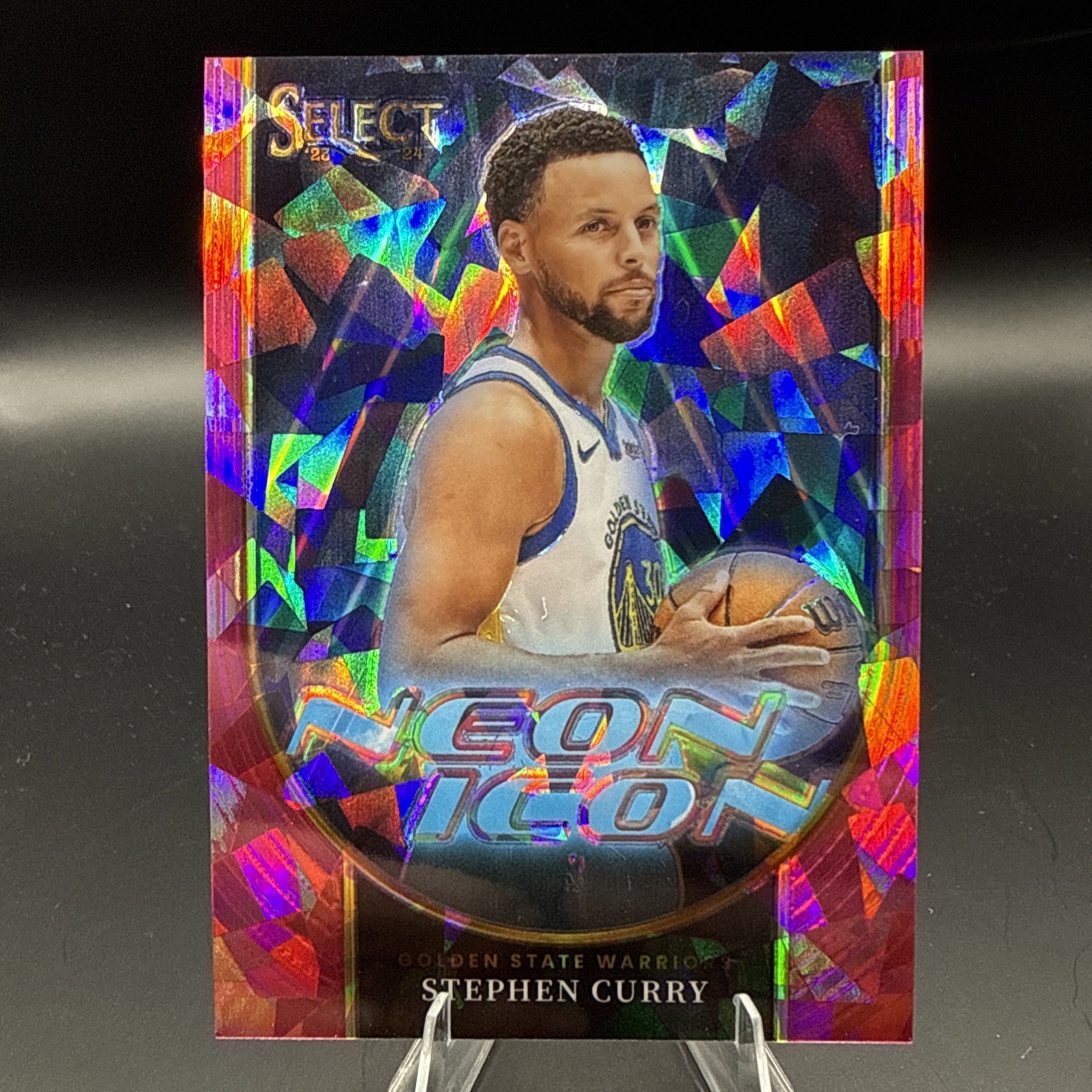 Stephen Curry 23-24 Select Neon Icons #4 Pink Cracked Ice Prizm 49/99