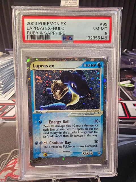 Pokémon 2003 EX Ruby & Sapphire Lapras ex #99/109 Holo PSA 8 Graded