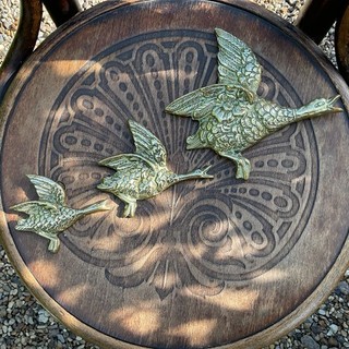 Vintage 3 Flying brass ducks