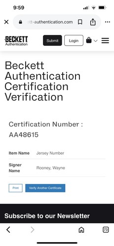 WAYNE ROONEY Hand Signed England LARGE BECKETT AUTHENTICATED VINTAGE 10# - Foto 8 di 20