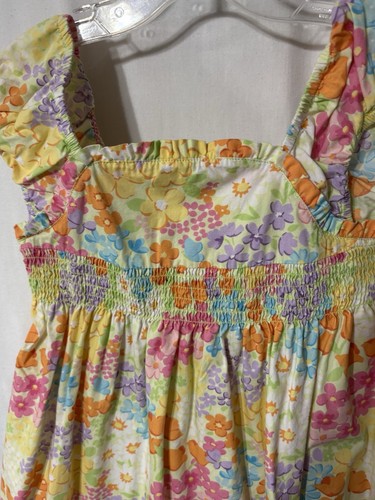 Gymboree Kids Girls Dress Size 4T Blue Yellow Pink Flowers Colorful Ruffle - Picture 3 of 8
