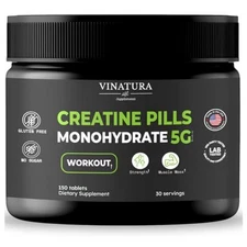 VINATURA Creatine Monohydrate Pills 5g - creatine Tablets, creatine Pills for en