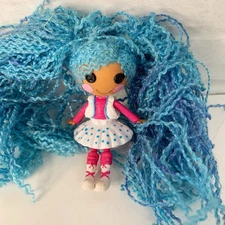 Lalaloopsy Mini Loopy Blue Doll Mittens Fluff N Stuff Yarn Hair 3 Inch Long Hair