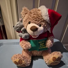 PBC International Twas The Night Before Christmas Plush Bear Battery Operated