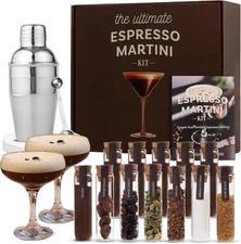 Espresso Martini Kit Gift Set– Complete Martini Maker Set with Espresso Mix, Par