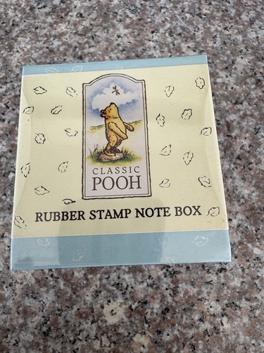 Classic Winnie The Pooh Disney Vintage Rubber Stamps Ink Pad Note Paper Note Box - Picture 1 of 8