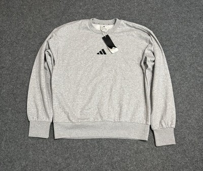 Adidas Feel Cozy Fleece Crew Sweatshirt Size Medium Pullover Gray New