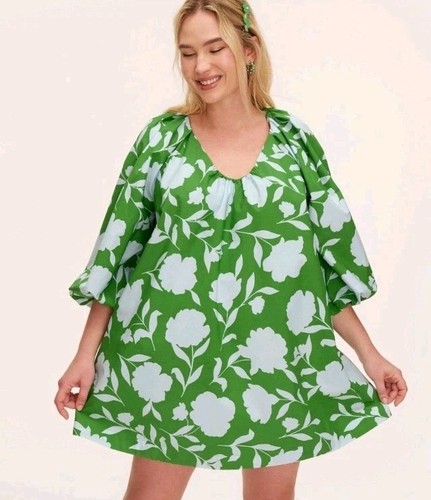 NWT Classic Rose Poplin Long Sleeve Mini Dress - Kate Spade x Target XS - Picture 3 of 4