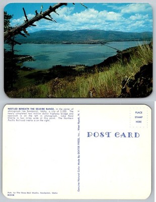 Vintage Postcard Sandpoint Idaho Lake Pend Oreille Selkirk Mountains Bridge