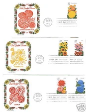 2993-97 Fall Garden Flowers, Farnam, HF, (5) FDCs