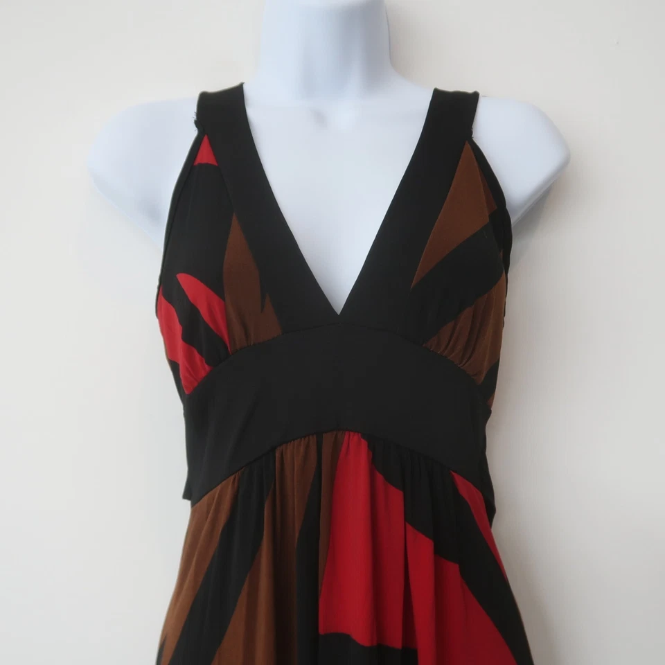 Maxi Vestido Charlotte Russe Y2K Pequeño Cuello en V Halter Sin Arrugas Elástico Hecho en EE. UU. Foto 3 de 4