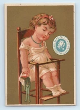 Lot (2) McFerran Shallcross Magnolia Ham Trade Card Louisville KY Baby Wood Shoe