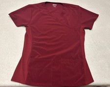 Scrubaid 4 Way Stretch Womens Medium Red Medical Scrub Top Professional Nurse