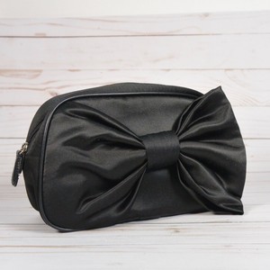 NEW-Christian-DIOR-Parfums-Makeup-Cosmetic-Travel-Bag-Clutch-Purse-BLACK-SATIN