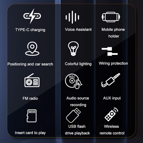 Single 1 DIN Autoradio Radio Sprachsteuerung Bluetooth TYP-C USB FM TF MP3 Player - Bild 2 von 12