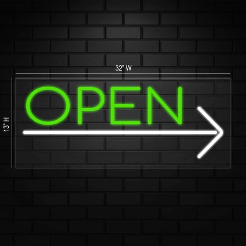 Open Sign for Business Displays | LED Flex Neon | 32"W x 13"H x 1"D - Foto 3 di 4