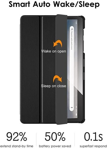 Funda magnética de cuero con soporte abatible inteligente para tableta totalmente nueva Fire 7" lanzada 2022 - Imagen 7 de 17