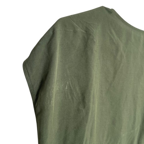 Old Navy Blouse Women's XXL Green Cap Sleeve Boxy V-Neck Solid Tank Top - Picture 6 of 12