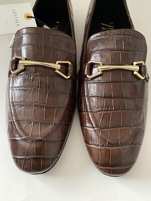 Zara Dark Brown Leather Bit Loafers with Gold Hardware Brown zara loafers - Gem main image 3
