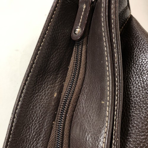 Tignanello Brown Leather Purse Pebble Medium Handbag Long Crossbody Strap - Picture 7 of 10