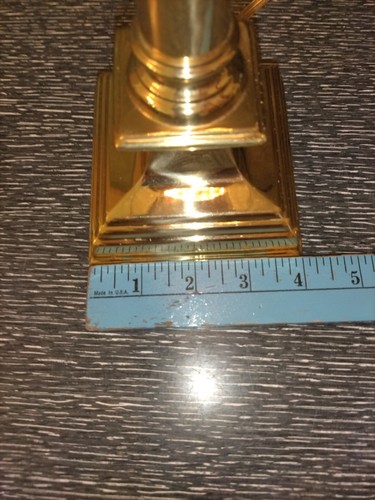 Brass & Glass Upright Table Lamp 14" Decorative Crystal Cut Shade/ Torch Design - Picture 7 of 10