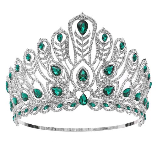 11cm Tall Crystal Beauty Pageant Contest Queen Adjustable Tiara Crown For Women - Picture 5 of 9