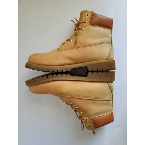 Timberland 6" Waterproof Boot Wheat Tan Gold Stitching Juniors Size 6.5 - Picture 3 of 14