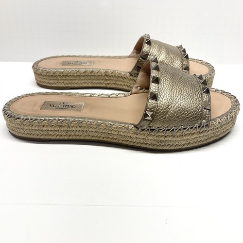 Valentino Garavani Damen Rockstud Double Espadrille Pantoletten Sandalen Gr. 39 - Bild 2 von 10