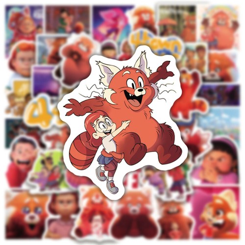 50Pcs Turning Red Stickers Cosplay Mei Priya Red Panda PVC Wall Decal Home Decor - Picture 4 of 8