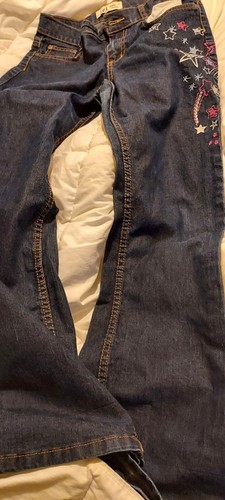 lei blue denim jeans size girls 16 embroidery - Picture 8 of 8