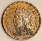 Uncirculated 1902 Indian Head Cent, Sharp specimen. 1488