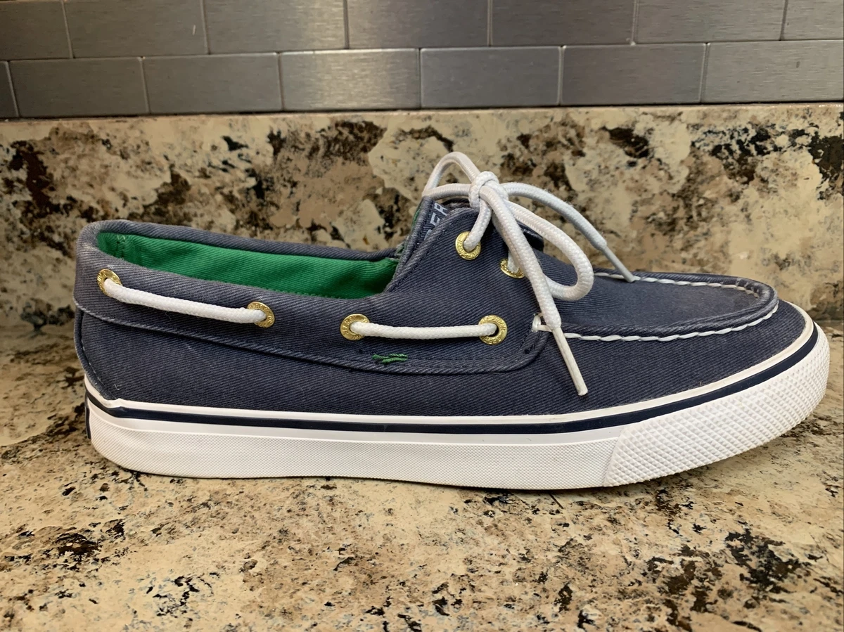 Sperry 9771551 Womens Biscayne Boat Shoes Blue Fabric Lace Up Size