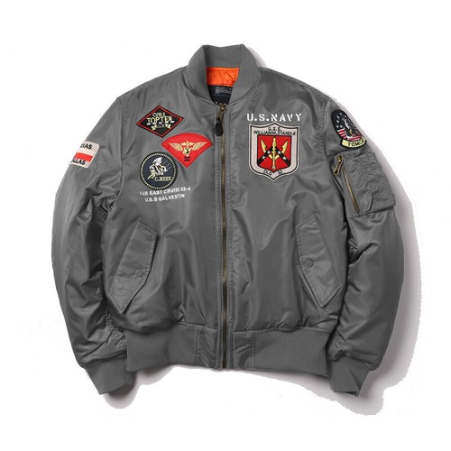 US Air Force Top Gun bomber Jacket Men's MA-1 Pilot Flight Winter Padded Jacket - Picture 19 of 26