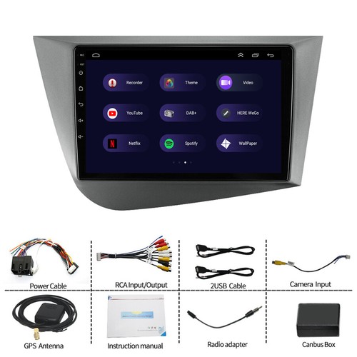 Radio estéreo para automóvil Android12 9" GPS navegación por satélite DAB WIFI BT para Seat Leon MK2 2005-2011 - Imagen 17 de 17